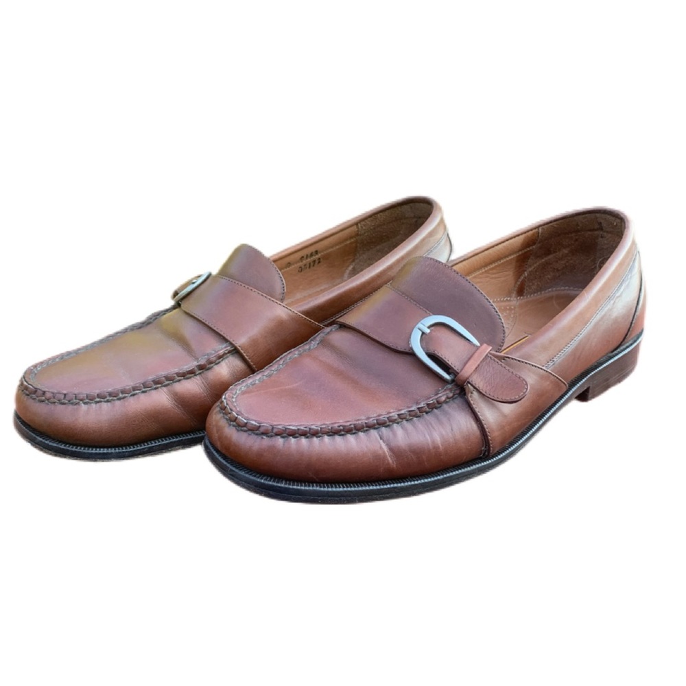 Cole Haan Brown Leather Buckle Loafers Size 10